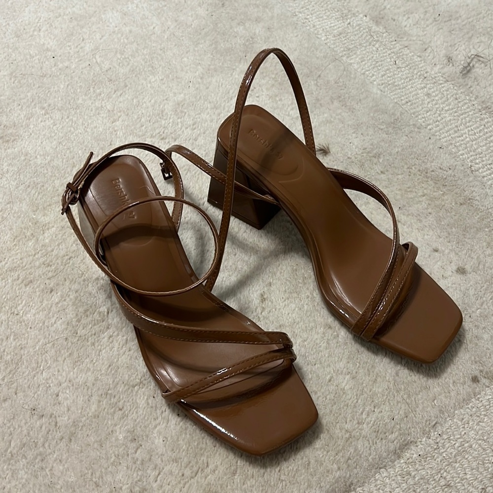 Brown block heels